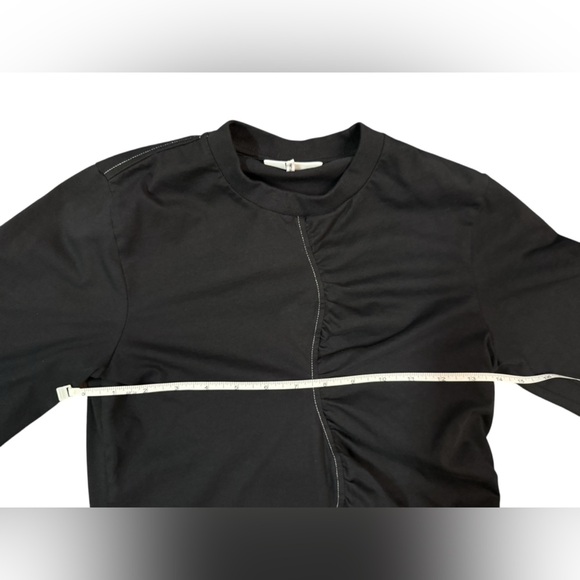 Ganni Gather Detail T Shirt in Black Size XXS - Picture 7 of 12